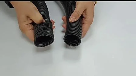Tubo corrugado plástico flexível do preto da canalização do tear de fio do PE dos PP do PA